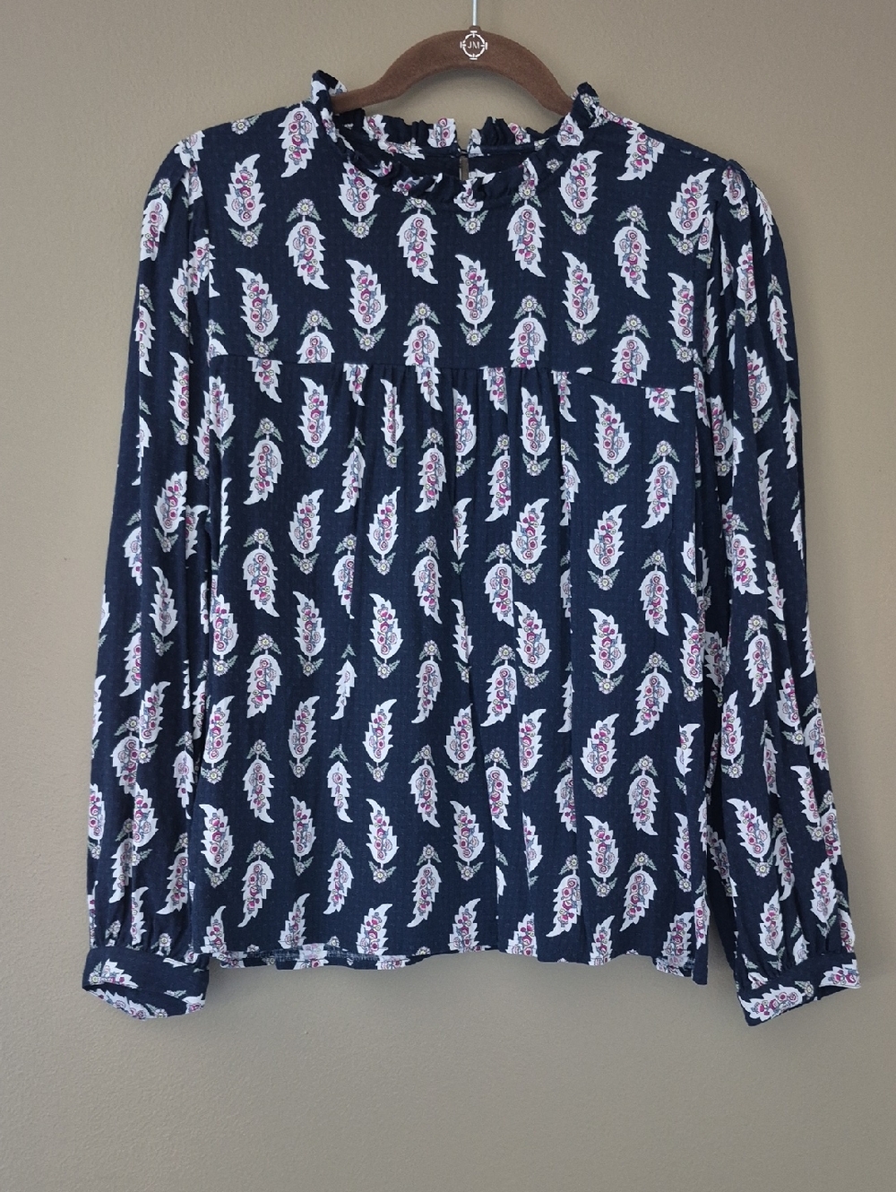 LOFT | Navy Blue Peasant Blouse